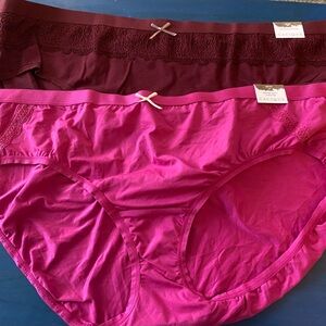 NWT Lane Bryant Hipster Panties Burgundy Pink 22 24 3X